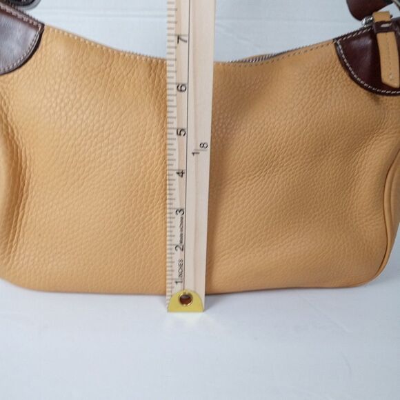 VTG Dooney & Bourke All Weather Mustard Yellow Leather Pebble Shoulder Bag Y2K - Picture 8 of 16